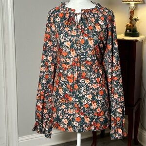 Cute Bloom Chic, floral blouse 2X